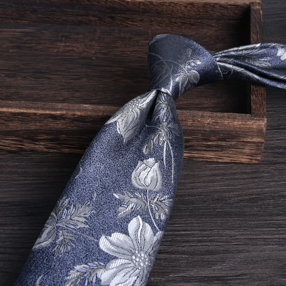 Men's Floral Jacquard Textured Formal Necktie - Image 8
