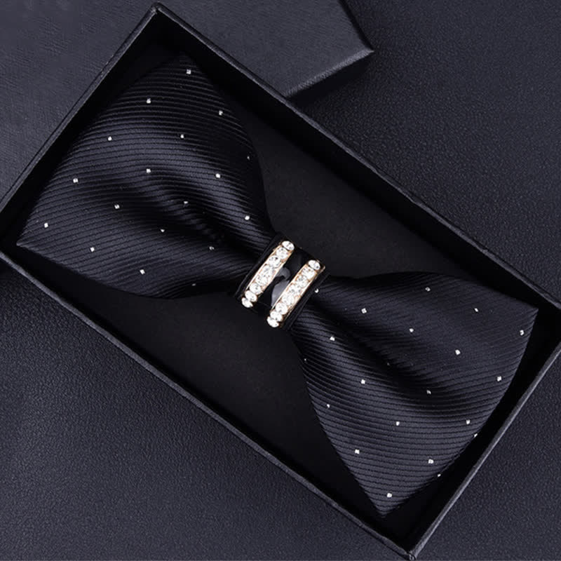 Men's Floral Paisley Striped Rhinestone Bow Tie - Image 10