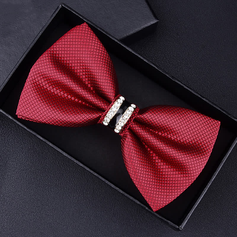 Men's Floral Paisley Striped Rhinestone Bow Tie - Image 20