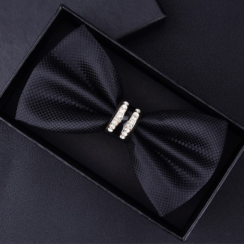 Men's Floral Paisley Striped Rhinestone Bow Tie - Image 21