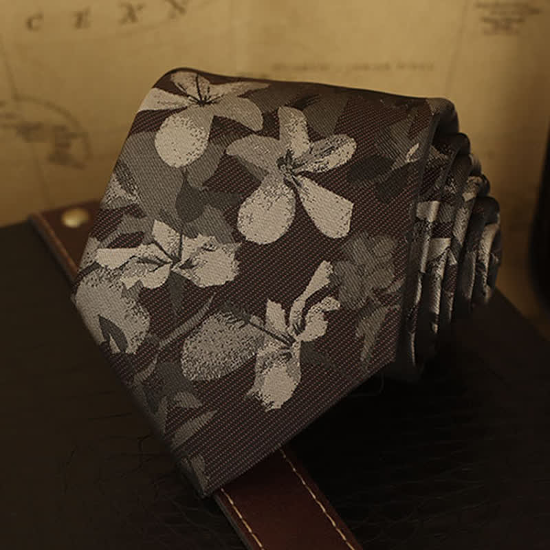 Men's Floral Printed Formal Dress Shirt Necktie - Image 14