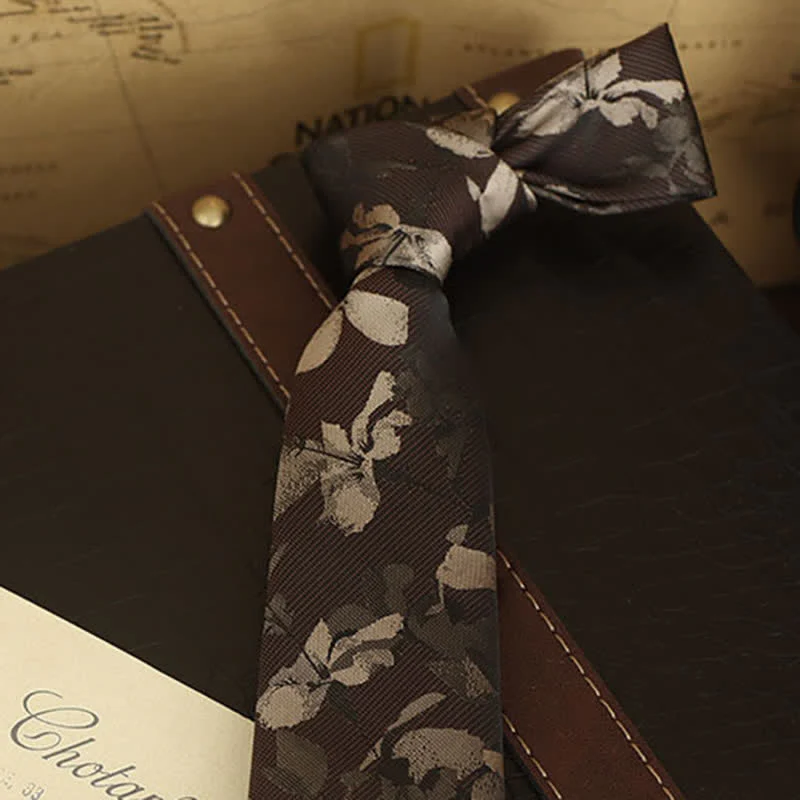 Men's Floral Printed Formal Dress Shirt Necktie - Image 15