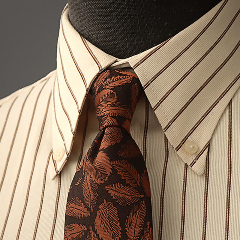 Men's Floral Printed Formal Dress Shirt Necktie - Image 16