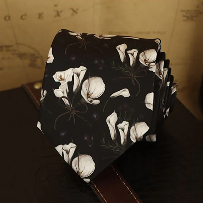 Men's Floral Printed Formal Dress Shirt Necktie - Image 2