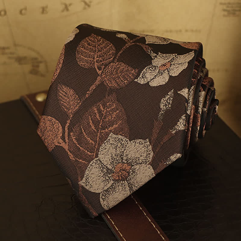 Men's Floral Printed Formal Dress Shirt Necktie - Image 20