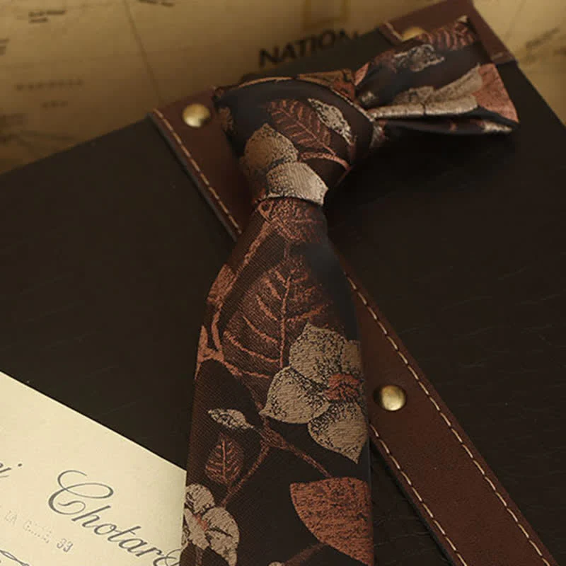 Men's Floral Printed Formal Dress Shirt Necktie - Image 21