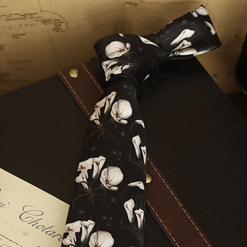 Men's Floral Printed Formal Dress Shirt Necktie - Image 3