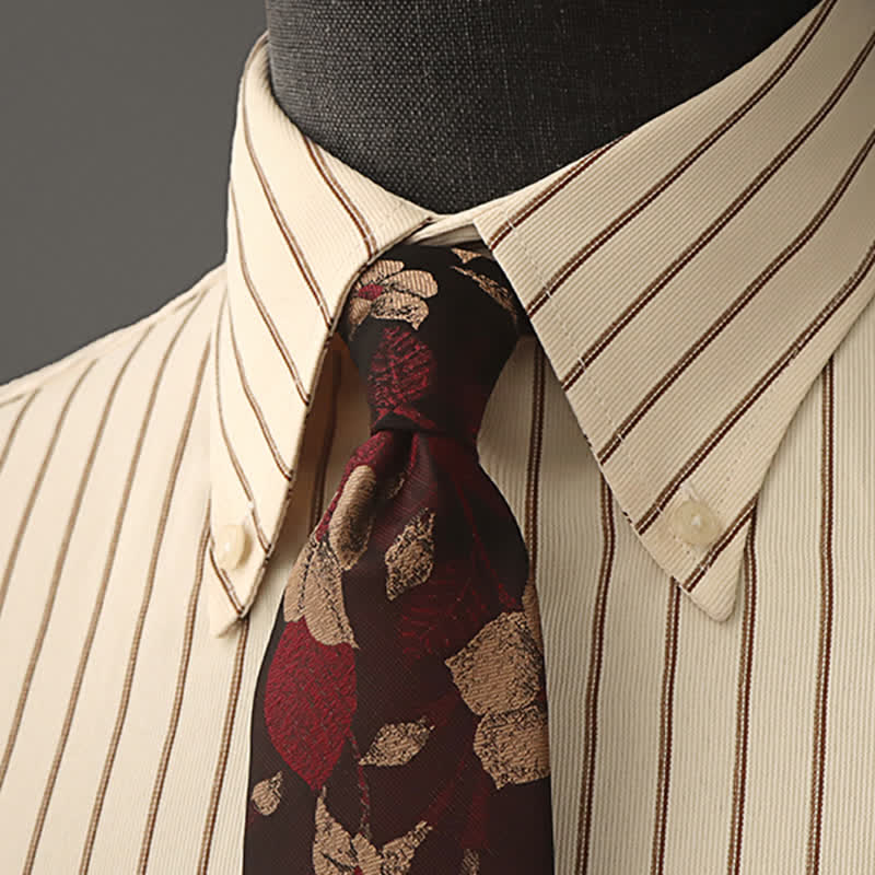 Men's Floral Printed Formal Dress Shirt Necktie - Image 4