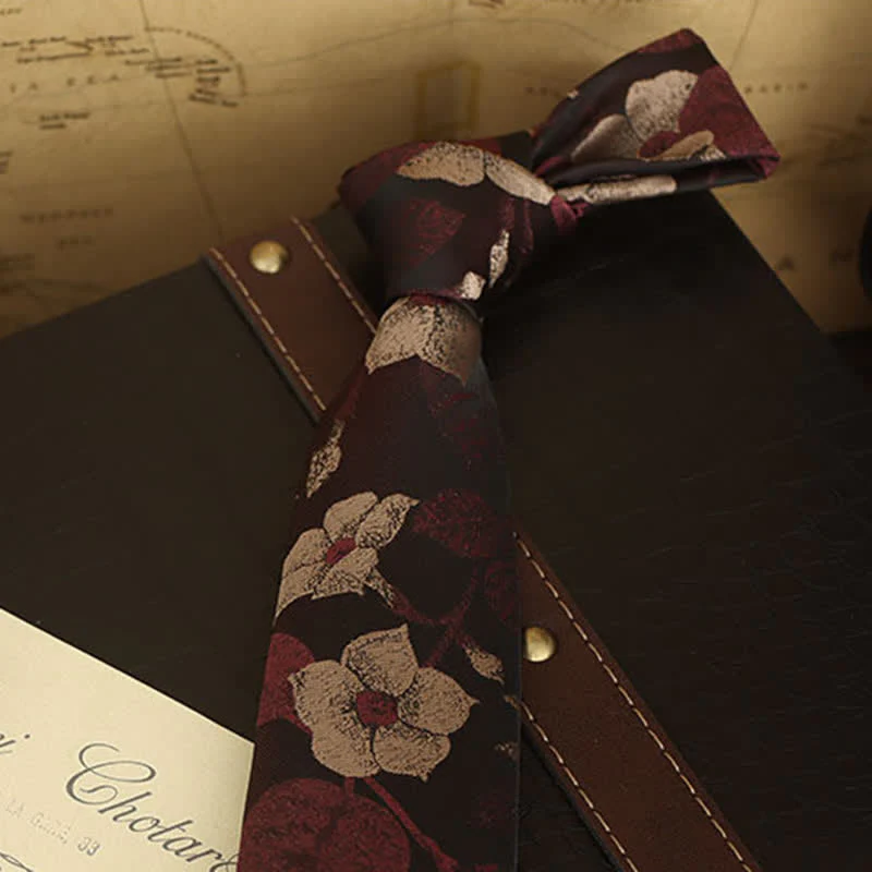 Men's Floral Printed Formal Dress Shirt Necktie - Image 6