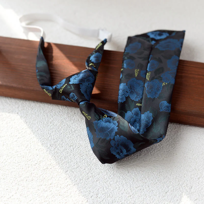 Men's Floral Printed Pre-tie Necktie For Suit - Image 11