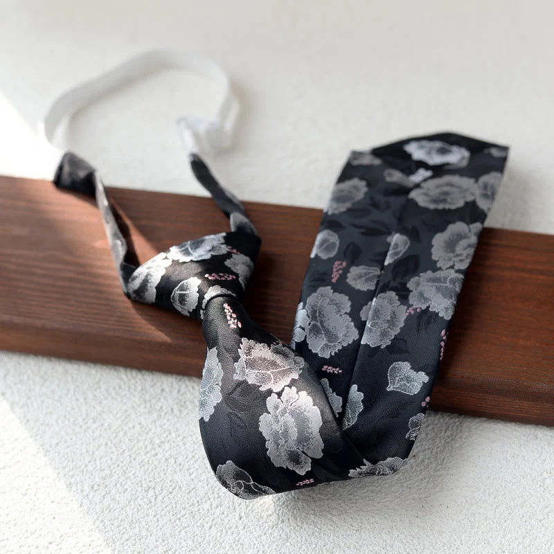 Men's Floral Printed Pre-tie Necktie For Suit - Image 12