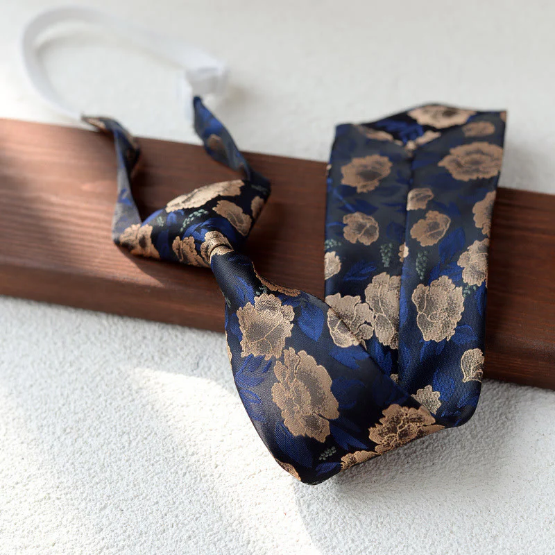 Men's Floral Printed Pre-tie Necktie For Suit - Image 5
