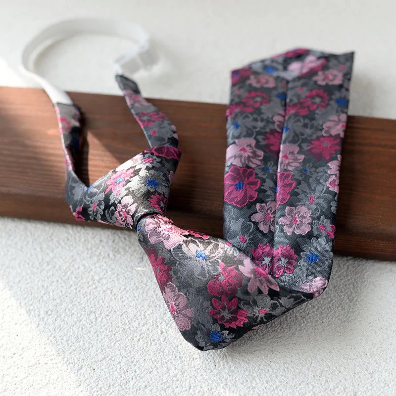 Men's Floral Printed Pre-tie Necktie For Suit - Image 6
