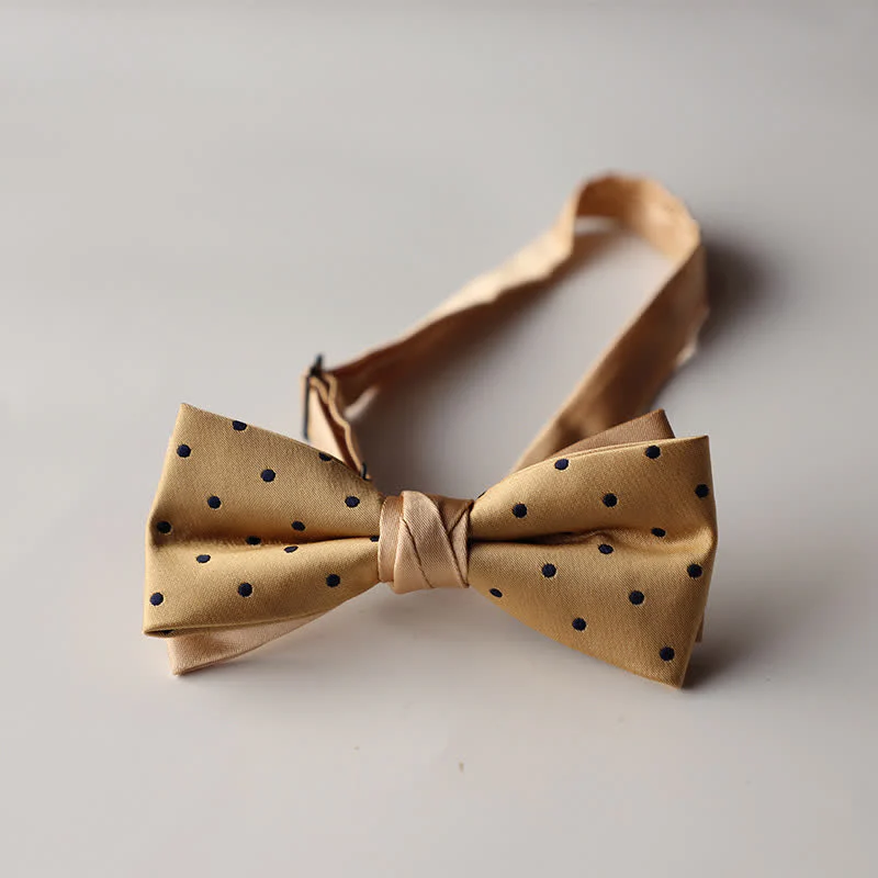 Men's Floral Striped Jacquard Woven Double Layers Bow Tie - Image 6