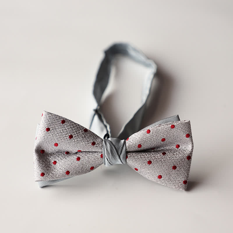 Men's Floral Striped Jacquard Woven Double Layers Bow Tie - Image 7