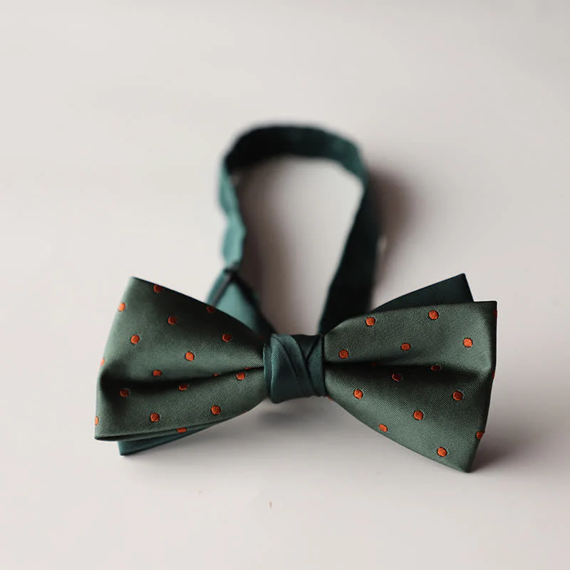 Men's Floral Striped Jacquard Woven Double Layers Bow Tie - Image 8