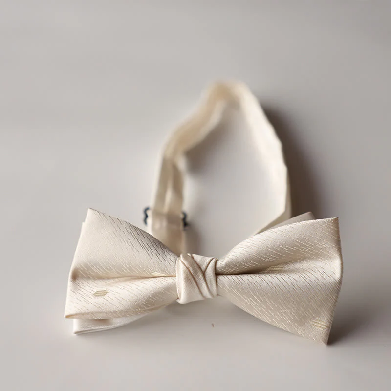 Men's Floral Striped Jacquard Woven Double Layers Bow Tie - Image 9