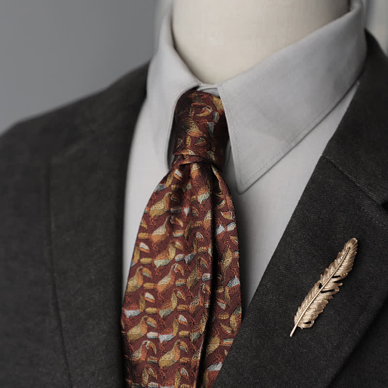 Men's Flower Striped Paisley Pure Silk Necktie - Image 10