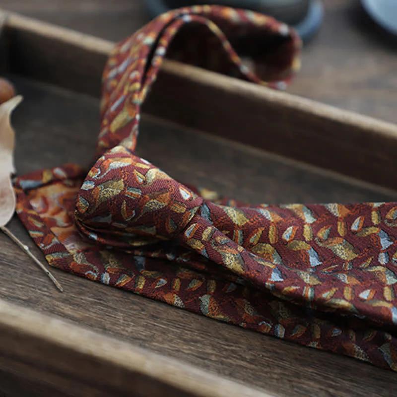 Men's Flower Striped Paisley Pure Silk Necktie - Image 11