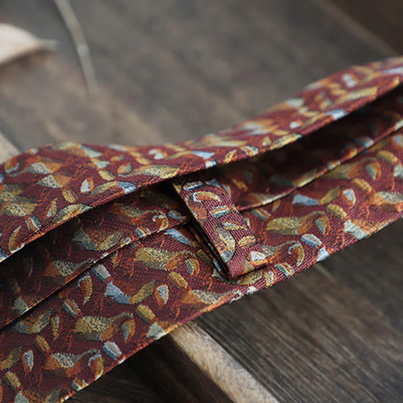 Men's Flower Striped Paisley Pure Silk Necktie - Image 13