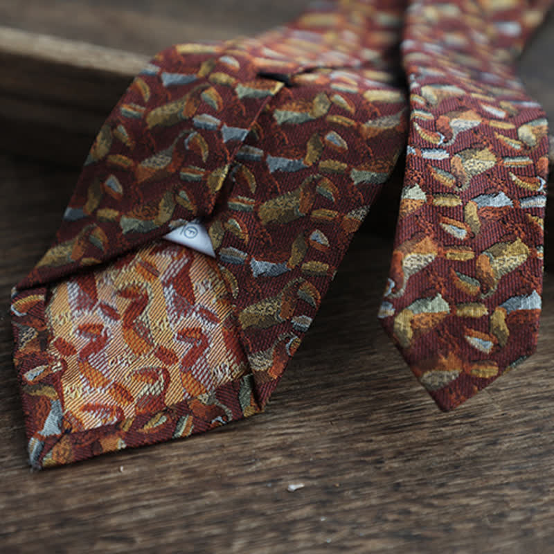 Men's Flower Striped Paisley Pure Silk Necktie - Image 14