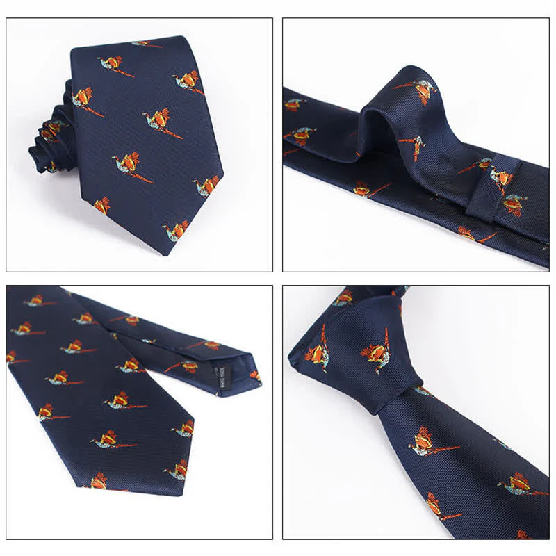 Men's Flying Bird Embroidered Necktie - Image 5