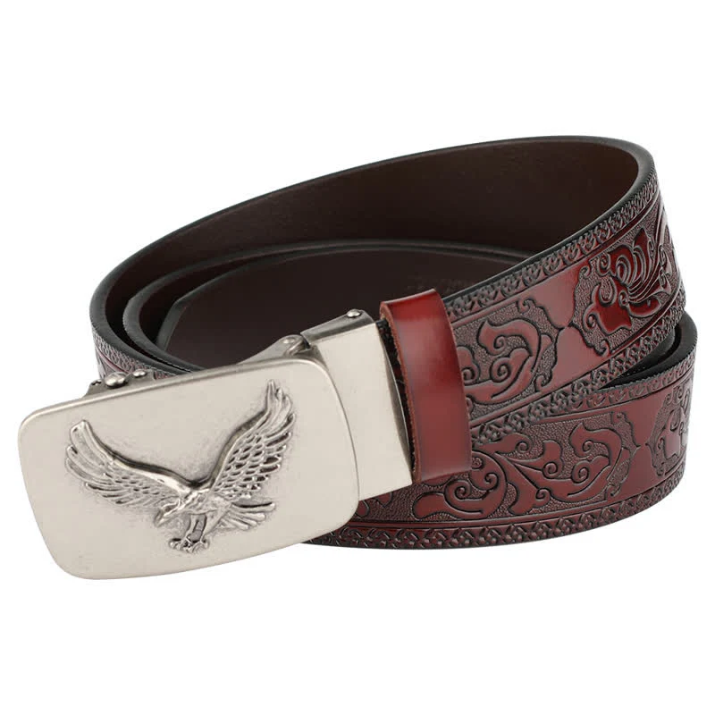 Men's Flying Eagle Automatic Buckle Embossing Leather Belt - Image 5