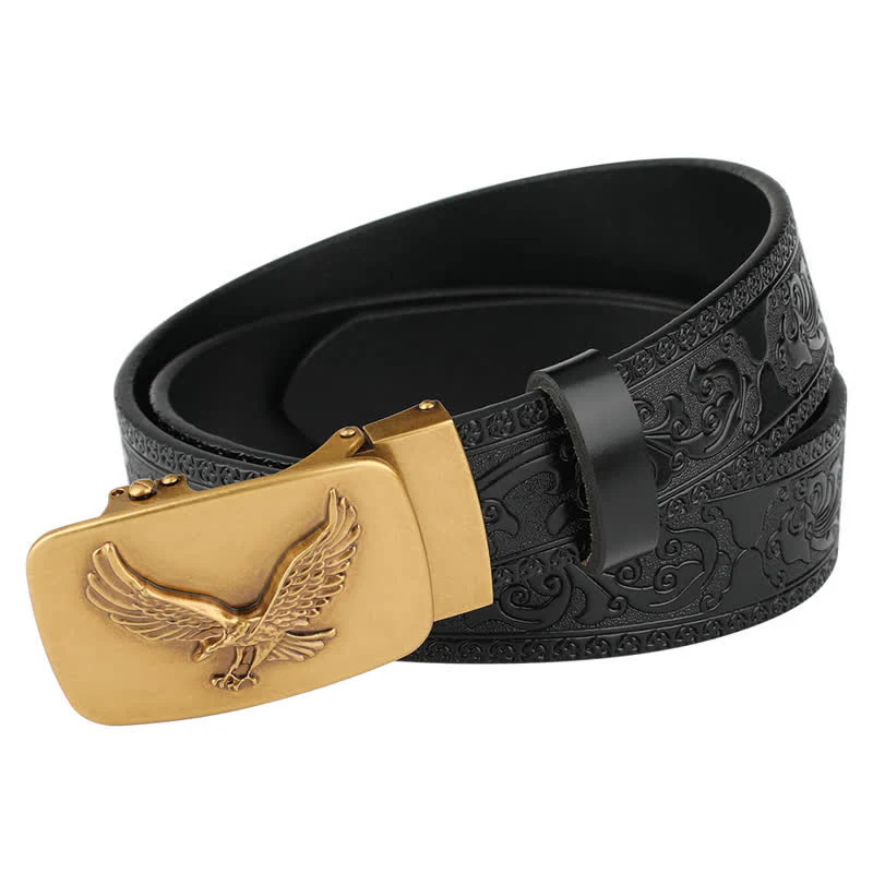 Men's Flying Eagle Automatic Buckle Embossing Leather Belt - Image 6
