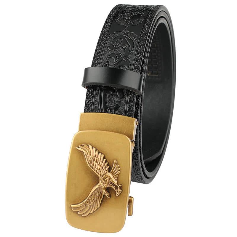 Men's Flying Eagle Automatic Buckle Embossing Leather Belt - Image 7