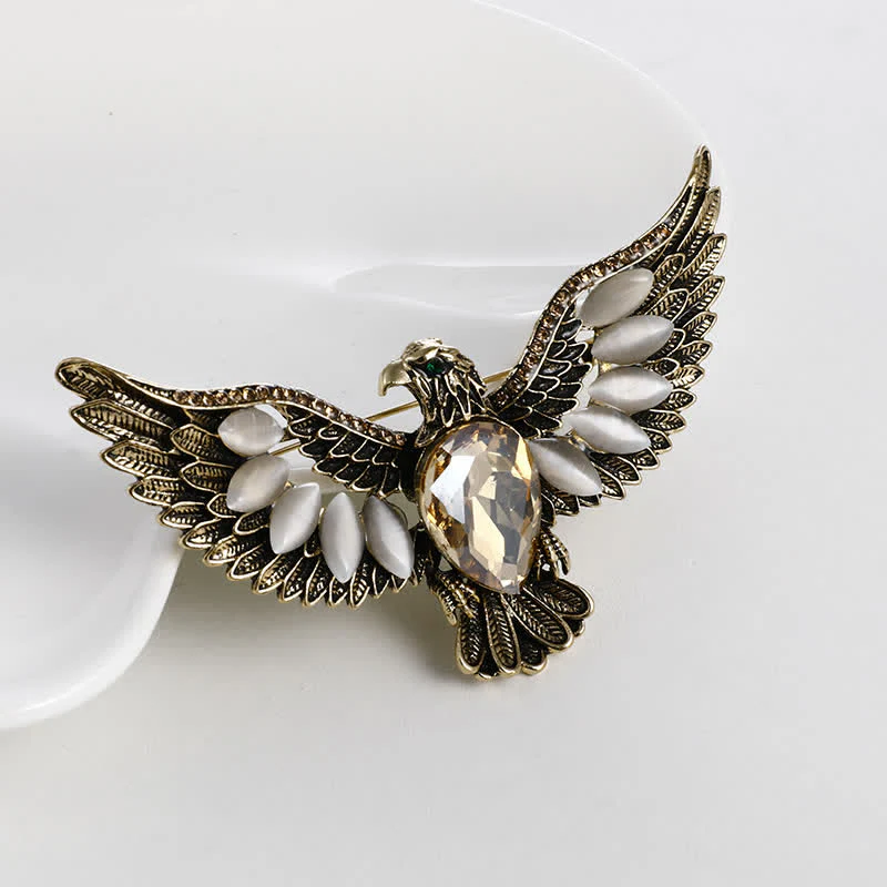 Men's Flying Hawk Gem Brooch - Image 3