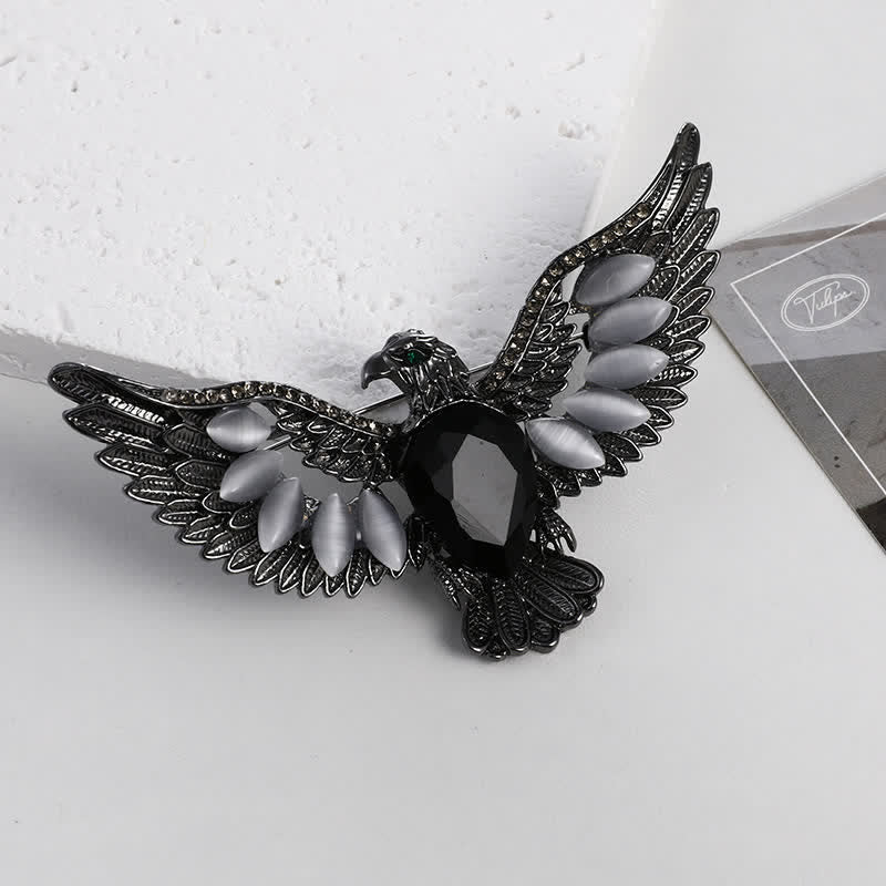 Men's Flying Hawk Gem Brooch - Image 6