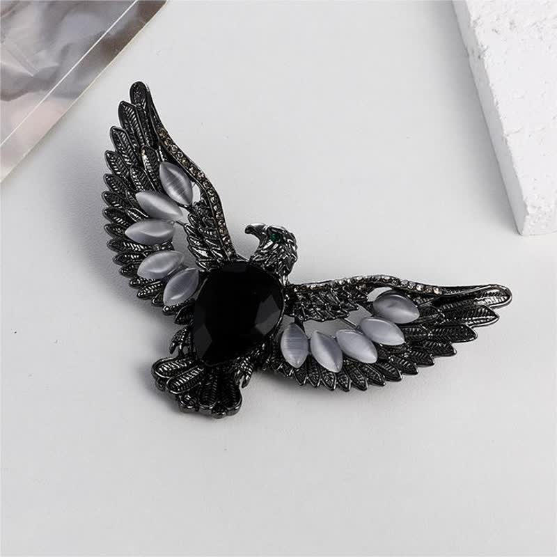 Men's Flying Hawk Gem Brooch - Image 7