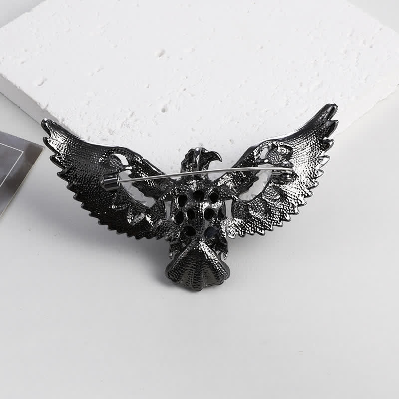 Men's Flying Hawk Gem Brooch - Image 8