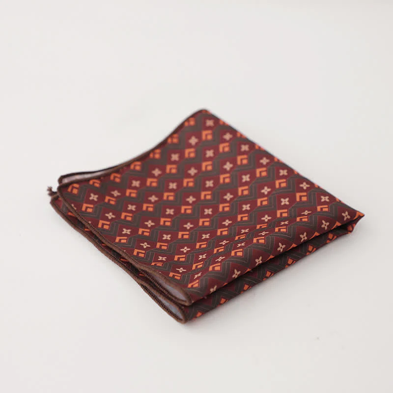 Men's Fnacy Abstract Geometrical Pattern Pocket Square - Image 32