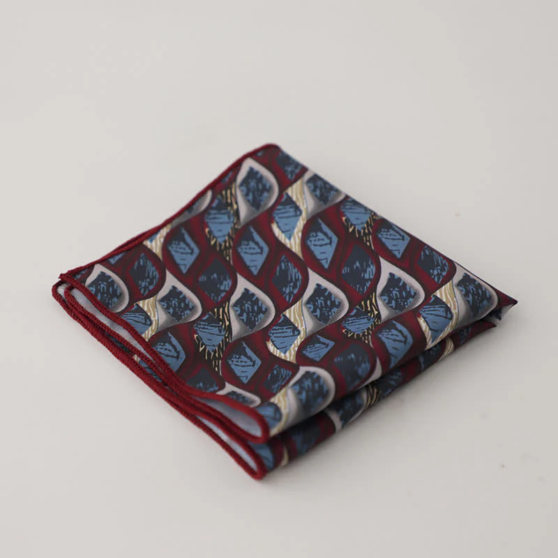 Men's Fnacy Abstract Geometrical Pattern Pocket Square - Image 6