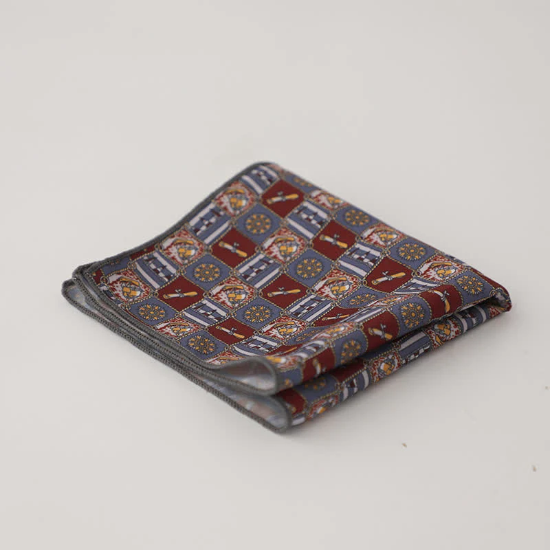 Men's Fnacy Abstract Geometrical Pattern Pocket Square - Image 8
