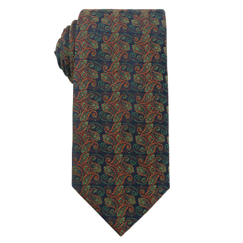 Men's Forest Green Orange Series Necktie - Image 6