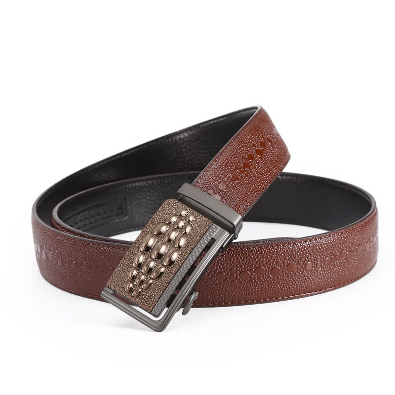 Men's Formal Crocodile Pattern Automatic Buckle Leather Belt - Image 2