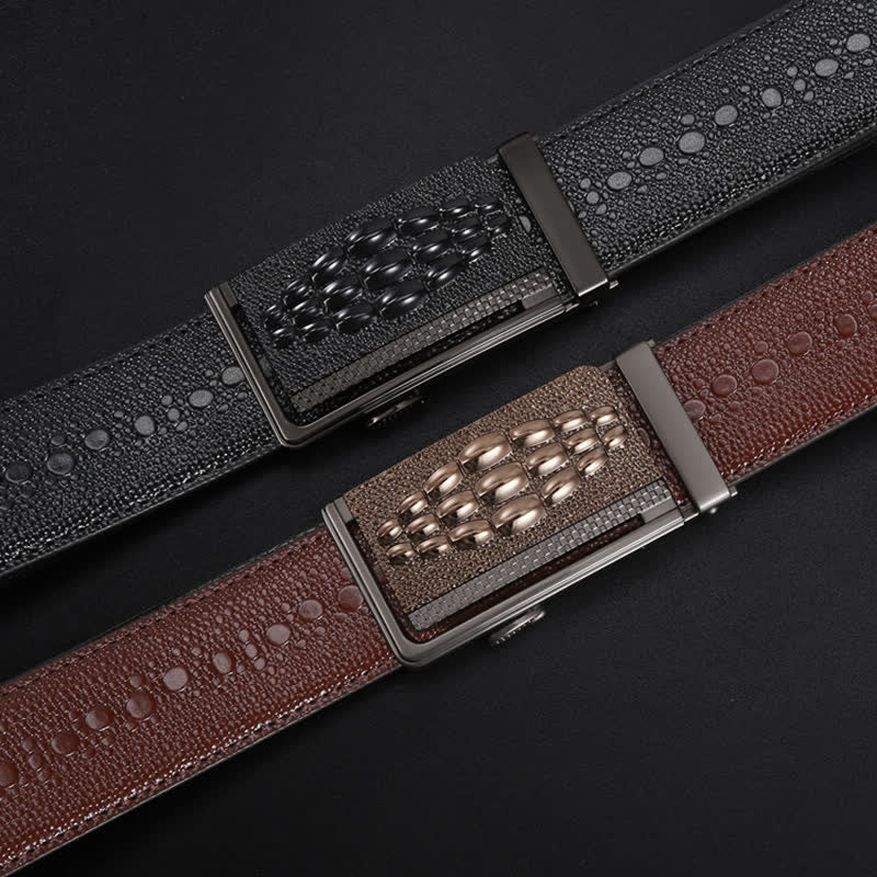 Men's Formal Crocodile Pattern Automatic Buckle Leather Belt - Image 5