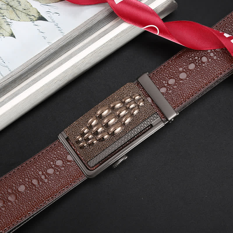 Men's Formal Crocodile Pattern Automatic Buckle Leather Belt - Image 6