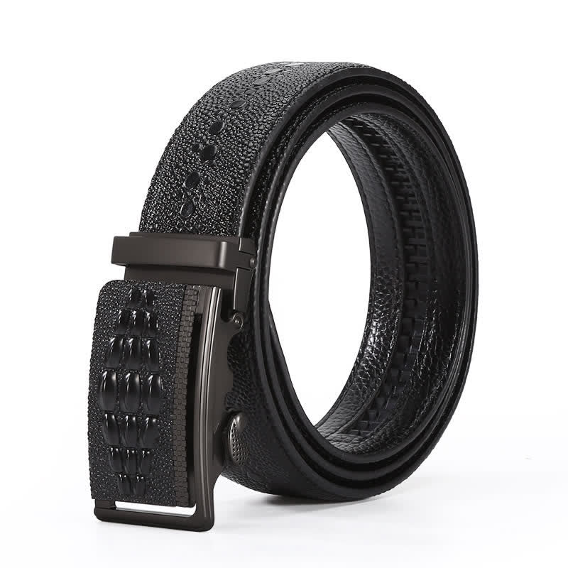 Men's Formal Crocodile Pattern Automatic Buckle Leather Belt - Image 8