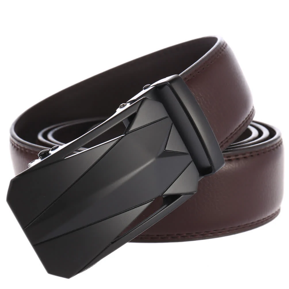 Men's Formal Daily Outdoor Automatic Buckle Leather Belt - Image 11