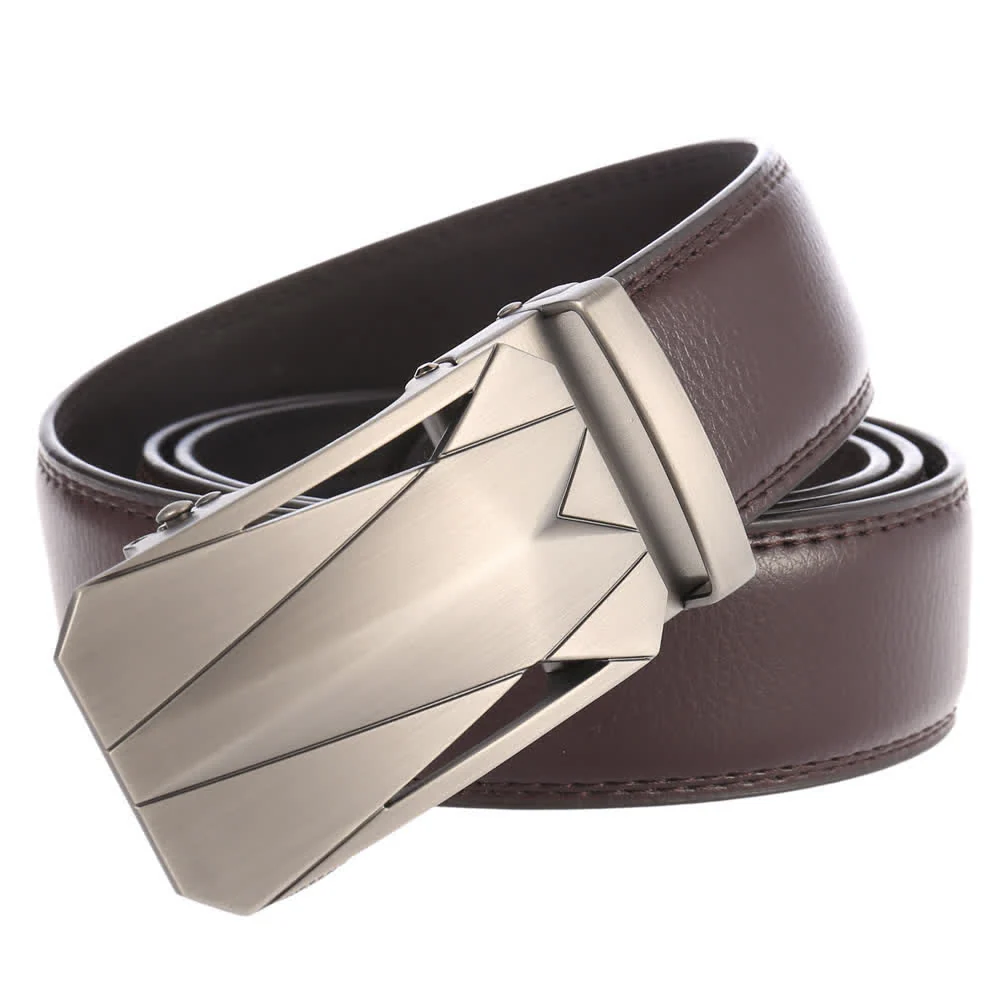 Men's Formal Daily Outdoor Automatic Buckle Leather Belt - Image 3