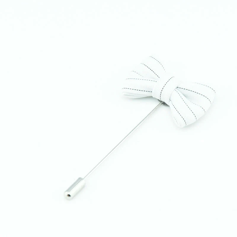 Men's Formal Wear Striped Bow Tie Shape Lapel Pin - Image 3