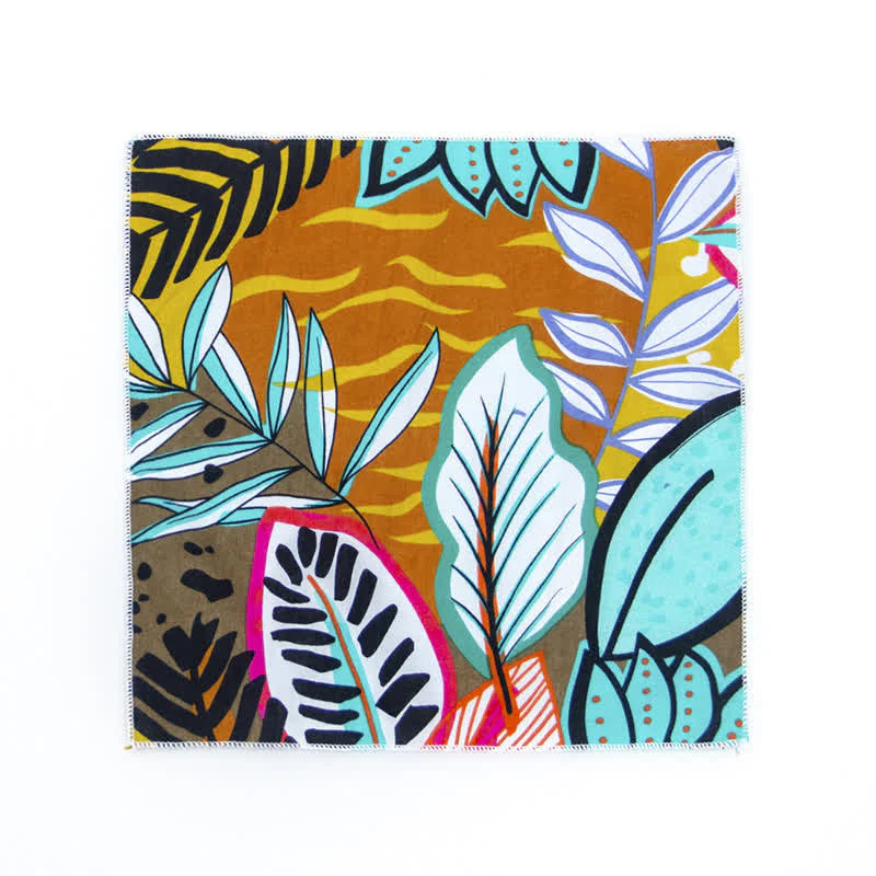 Men's Fresh Floral Patterns Cotton Pocket Square - Image 17