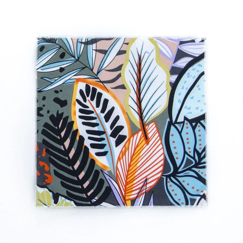 Men's Fresh Floral Patterns Cotton Pocket Square - Image 20