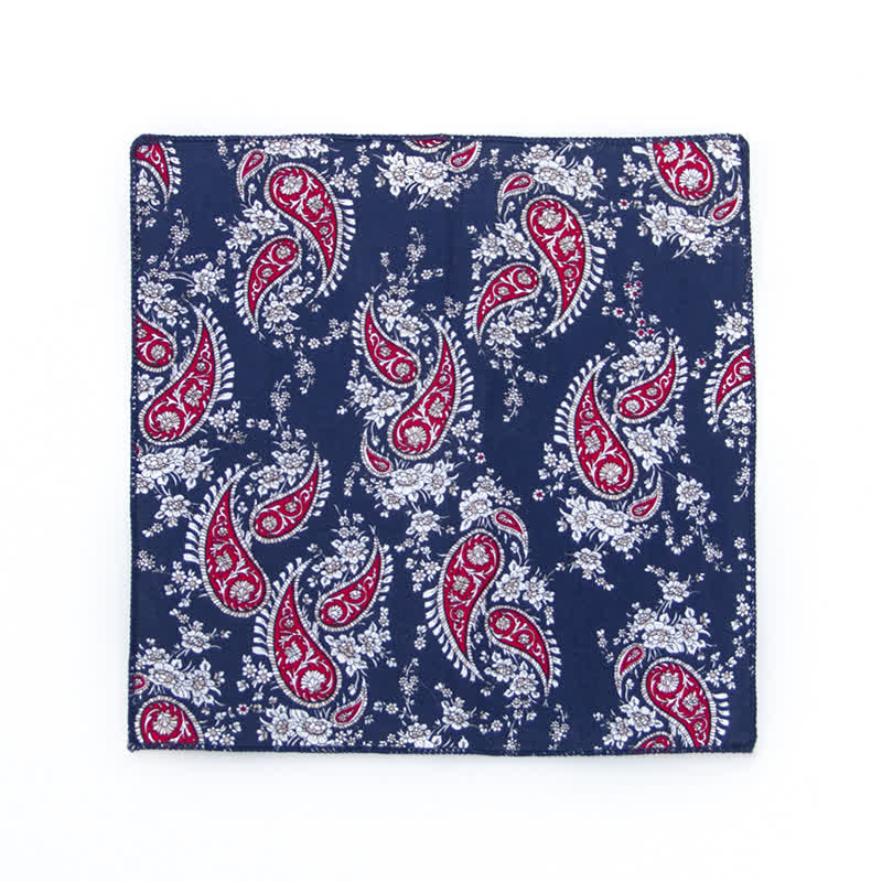 Men's Fresh Floral Patterns Cotton Pocket Square - Image 25