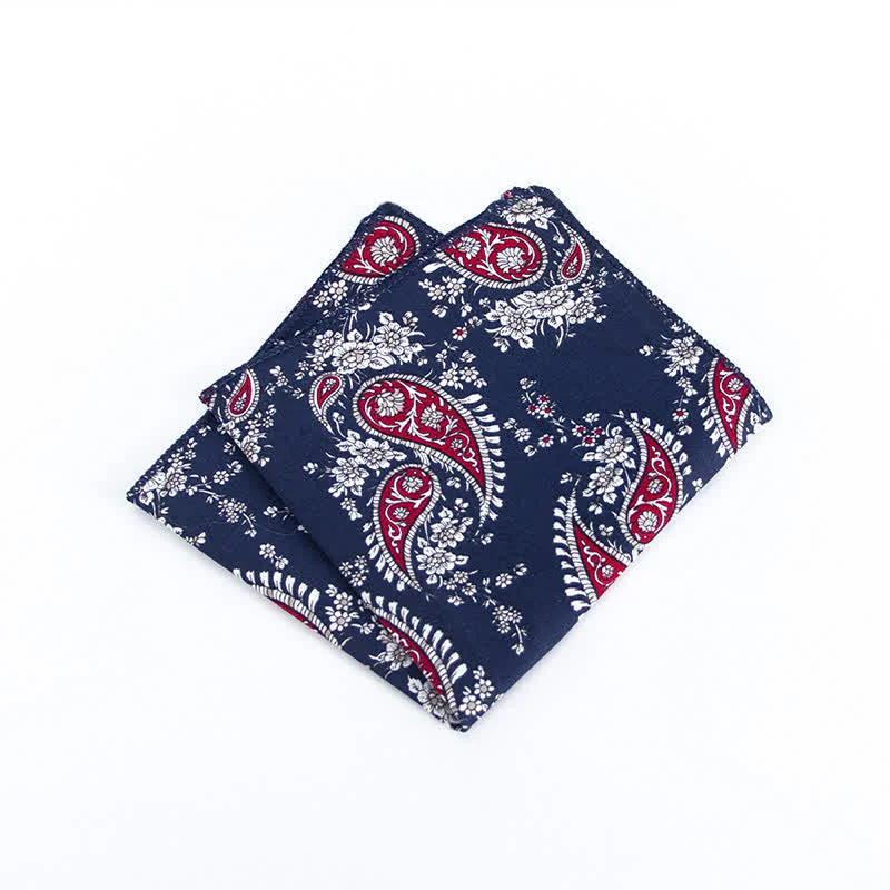 Men's Fresh Floral Patterns Cotton Pocket Square - Image 26