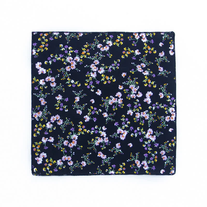 Men's Fresh Floral Patterns Cotton Pocket Square - Image 3