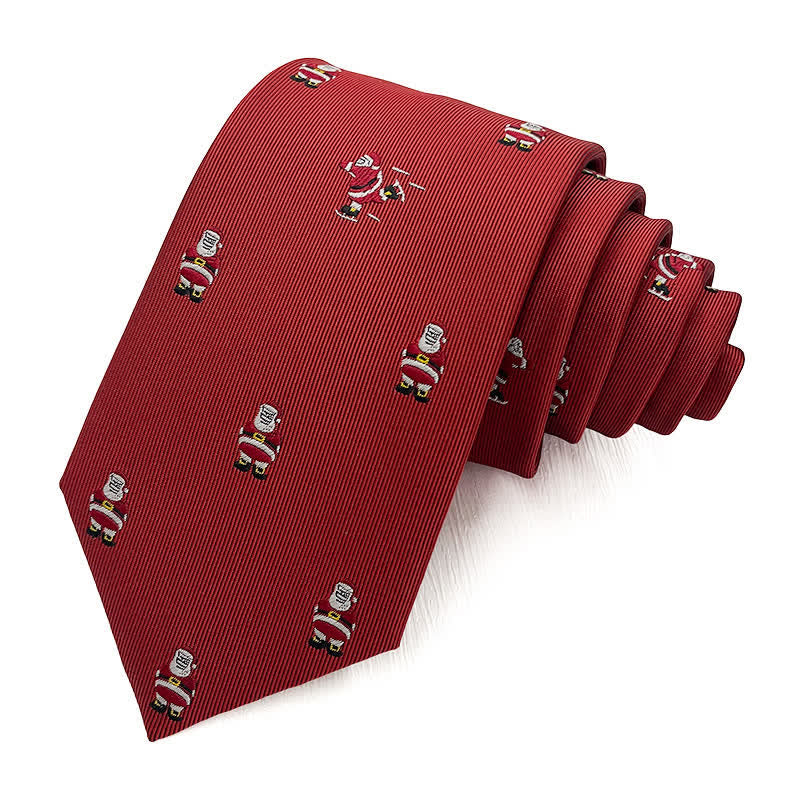 Men's Fun Christmas Theme Santa Claus Motifs Necktie - Image 8